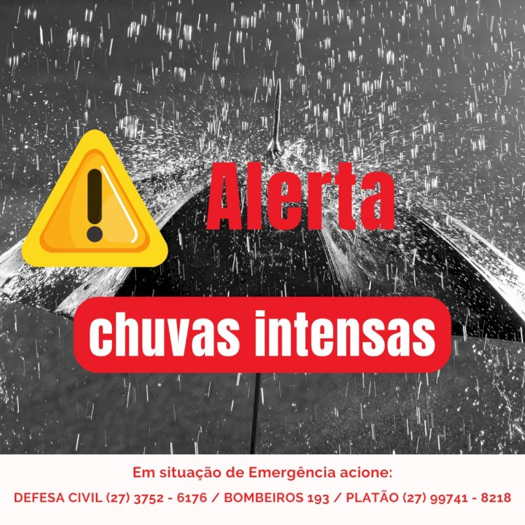 Chuvas intensas devem atingir Aracruz e mais 45 cidades do ES