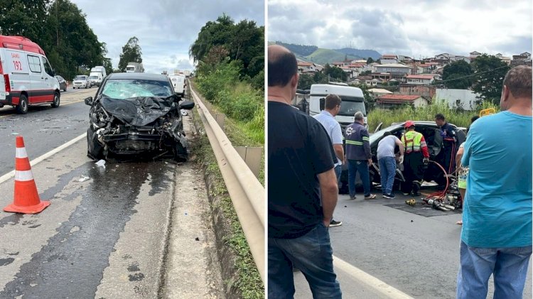 Duas pessoas morrem e uma fica ferida em acidente na BR 101 em João Neiva